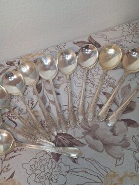 Wm A Rogers A1 Plus Oneida Ltd Meadowbrook Soup Spoon LOT 11 Sliverplate NICE